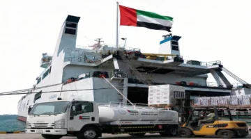 بمشاركة مئات المتطوعين.. انطلاق تجهيز سفينة أم الإمارات الإنسانية لدعم غزة